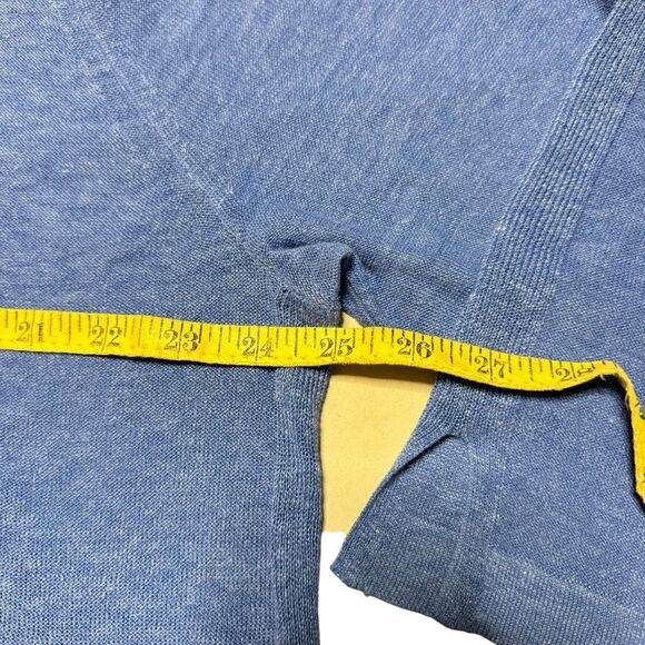 J. Jill Women's Opal Blue Linen Blend Long Tunic Side Vented Lighweight Size XL - Picture 5 of 6